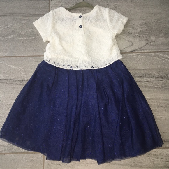 NWOT Nannette Lace & Blue Glitter Dress, 2T - Picture 3 of 4